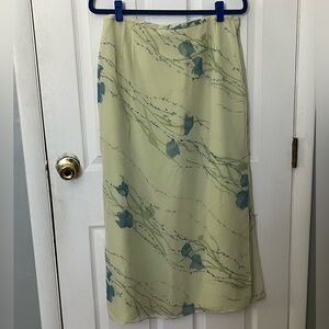 90s Green Floral Slip Skirt